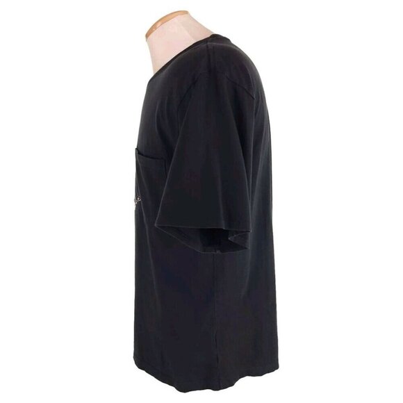 Rhude Logo Embroidered T-Shirt XS Mens Black Cotton Tee - Picture 4 of 11